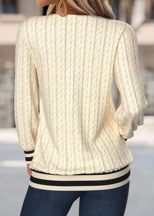 Beige Tummy Coverage Long Sleeve V Neck T Shirt