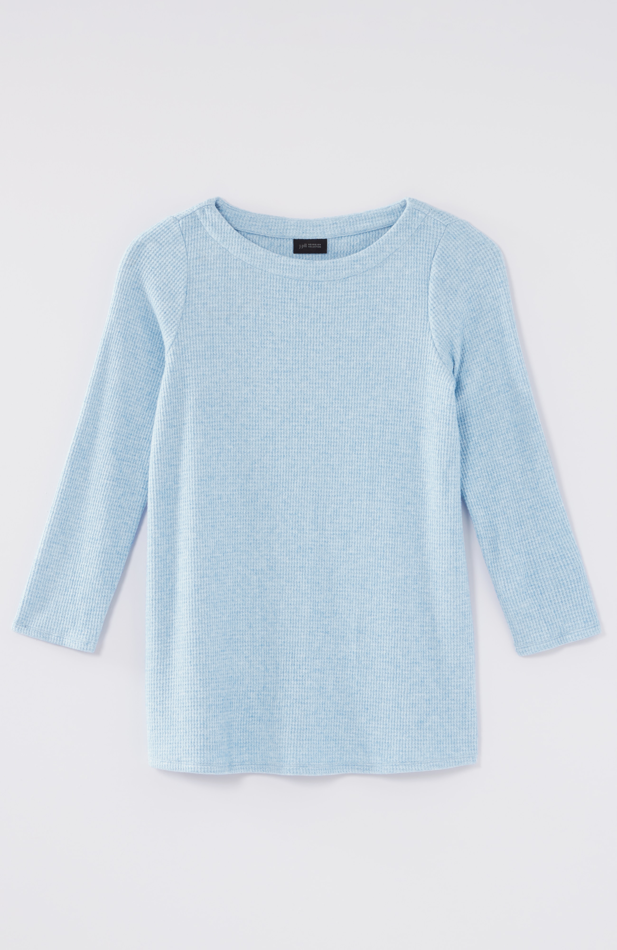 Wearever Waffle-Textured Boat-Neck Top
