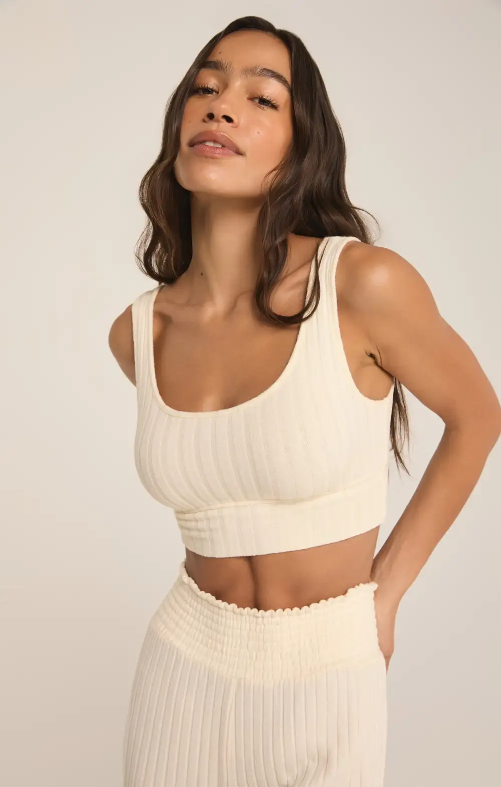Zoe Silky Rib Tank Bra