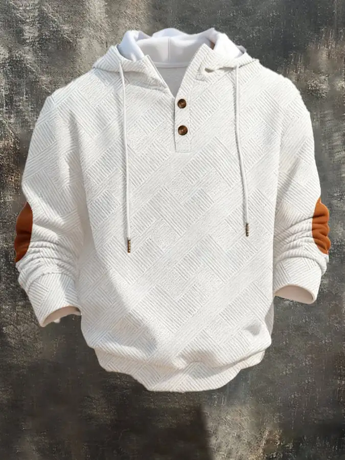 Men's Retro Comfort Warm Textured Fabric Design Sweatshirt