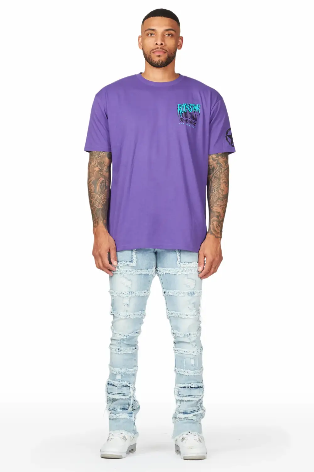 Josie Blue Stacked Flare Jean