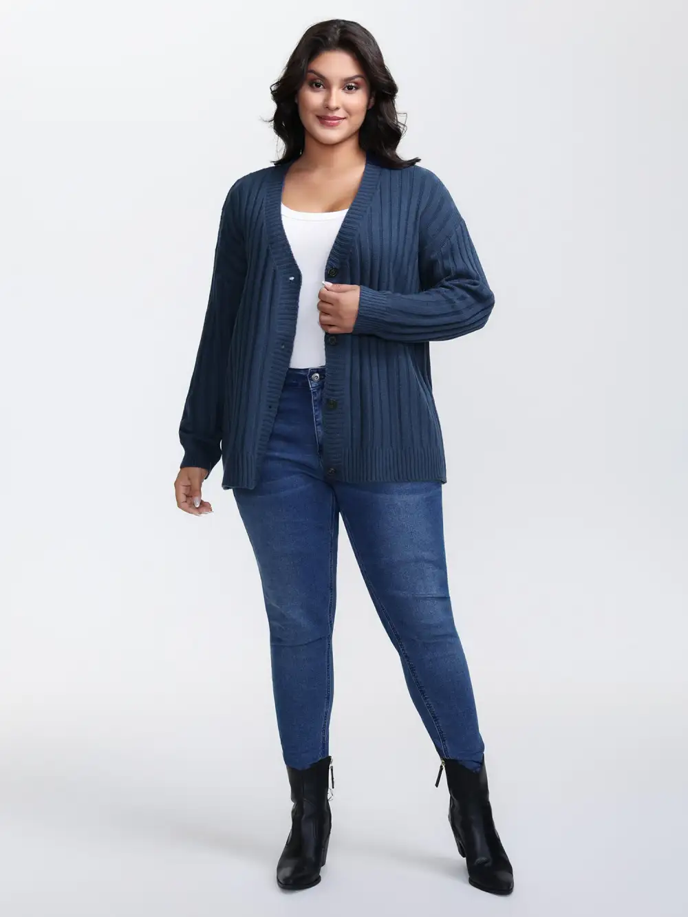 Textured Cozy Button Knit Cardigan