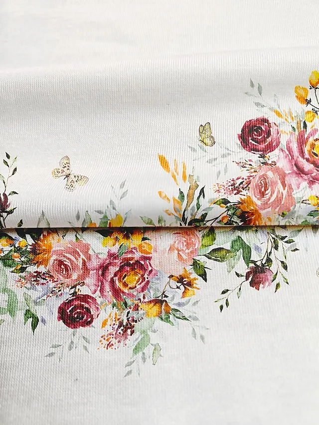 Women's T shirt Tee Floral Print Holiday Weekend Basic Long Sleeve Round Neck White Fall & Winter