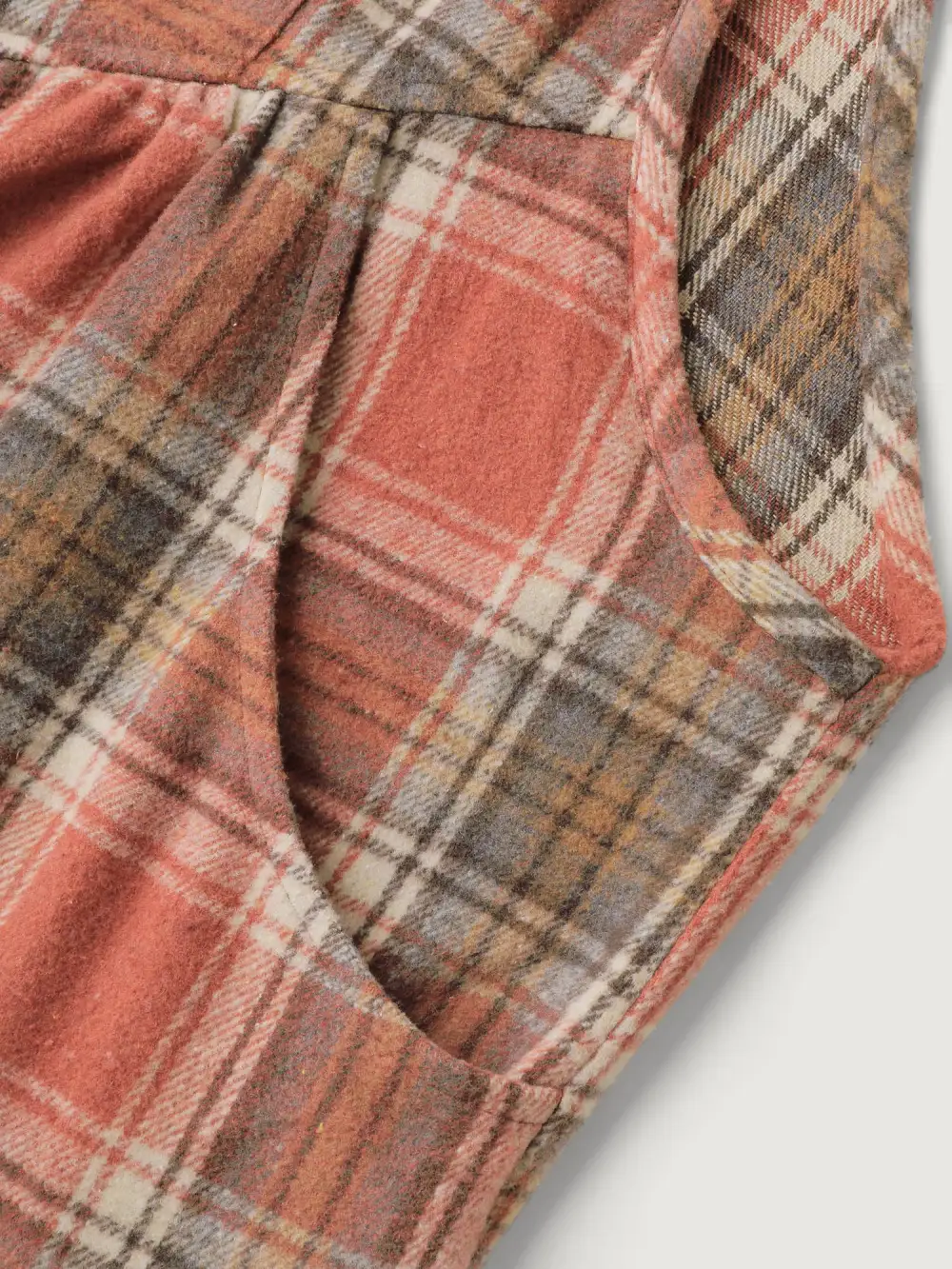 Plaid Flannel Overall Wide-Leg Jumpsuit