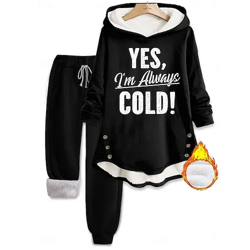 Women's Daily Hoodie Long Sleeve Hooded Graphic Letter Drawstring Print Casual Daily Black Pink Blue Fall Loose Fit