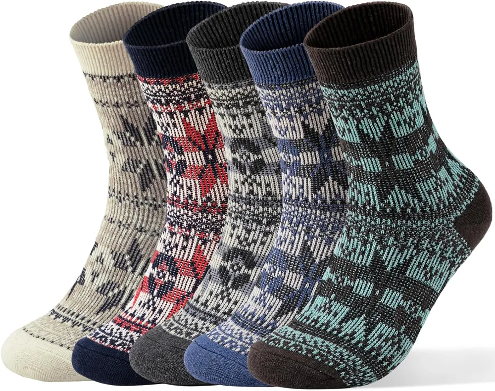 Clothirily Wool Socks- Thick Soft Wool Socks for Women, Vintage Warm Womens Wool Socks, Winter Warm Boot Socks for Women Men