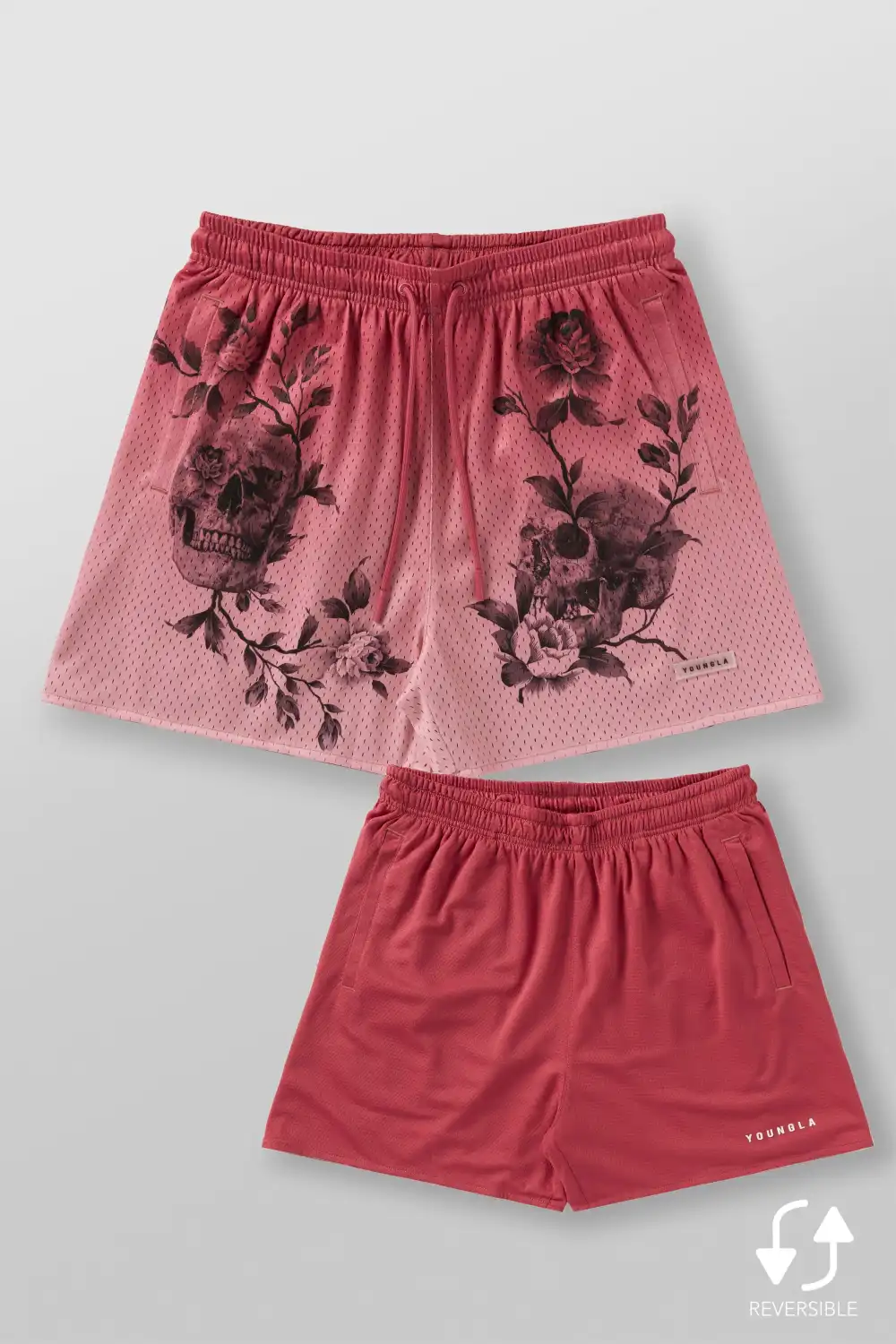 1111 -  Skulls & Roses Reversible Shorts