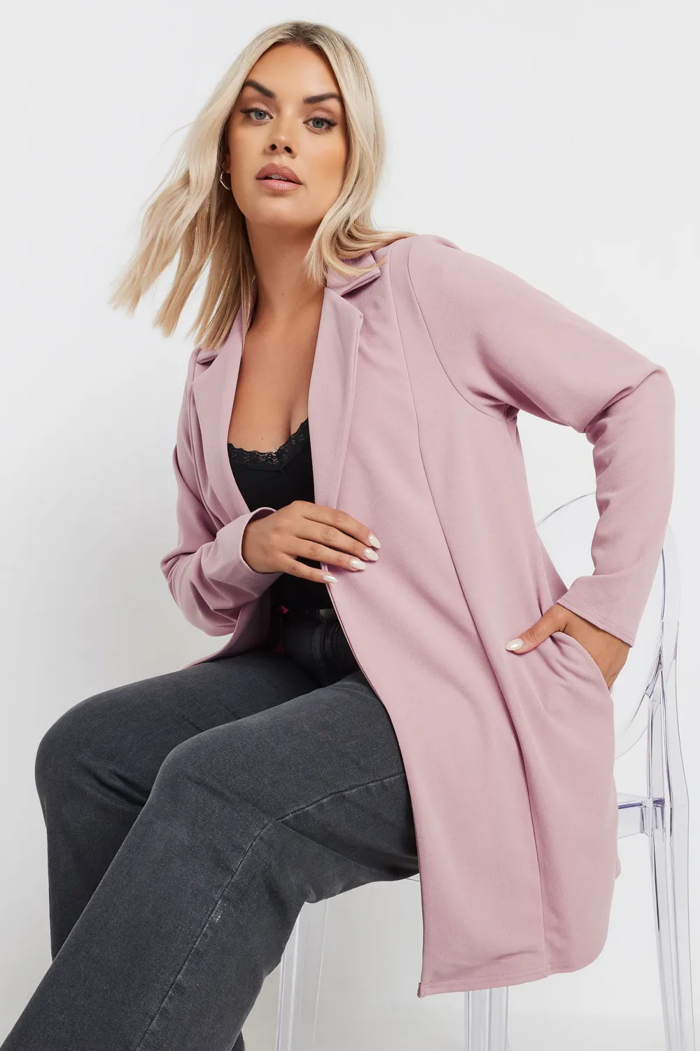 YOURS Curve Lime Green Scuba Blazer