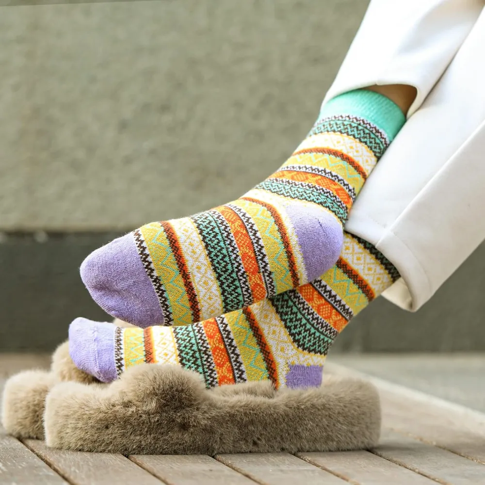Clothirily Wool Socks- Thick Soft Wool Socks for Women, Vintage Warm Womens Wool Socks, Winter Warm Boot Socks for Women Men