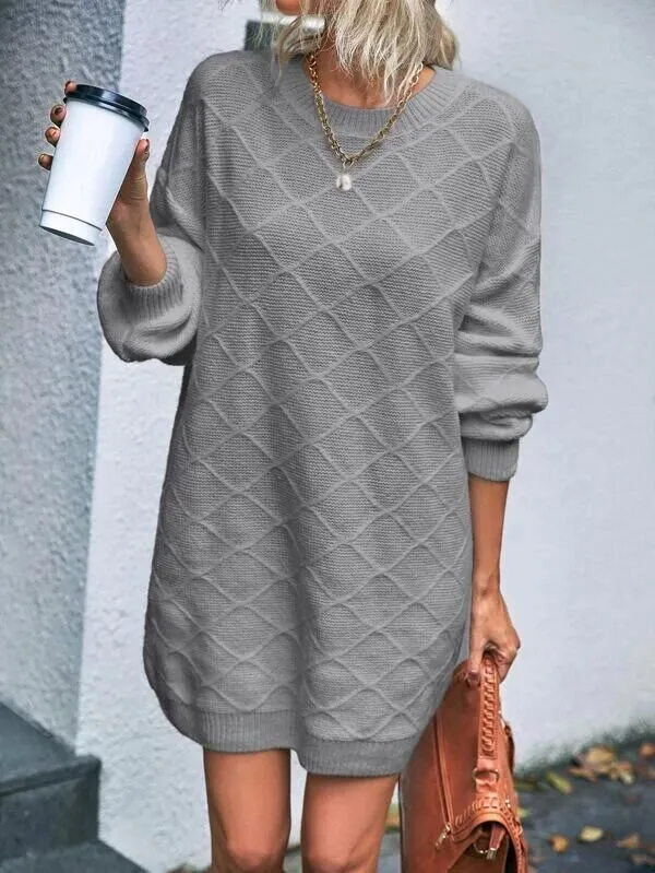 Solid Drop Shoulder Sweater Dress