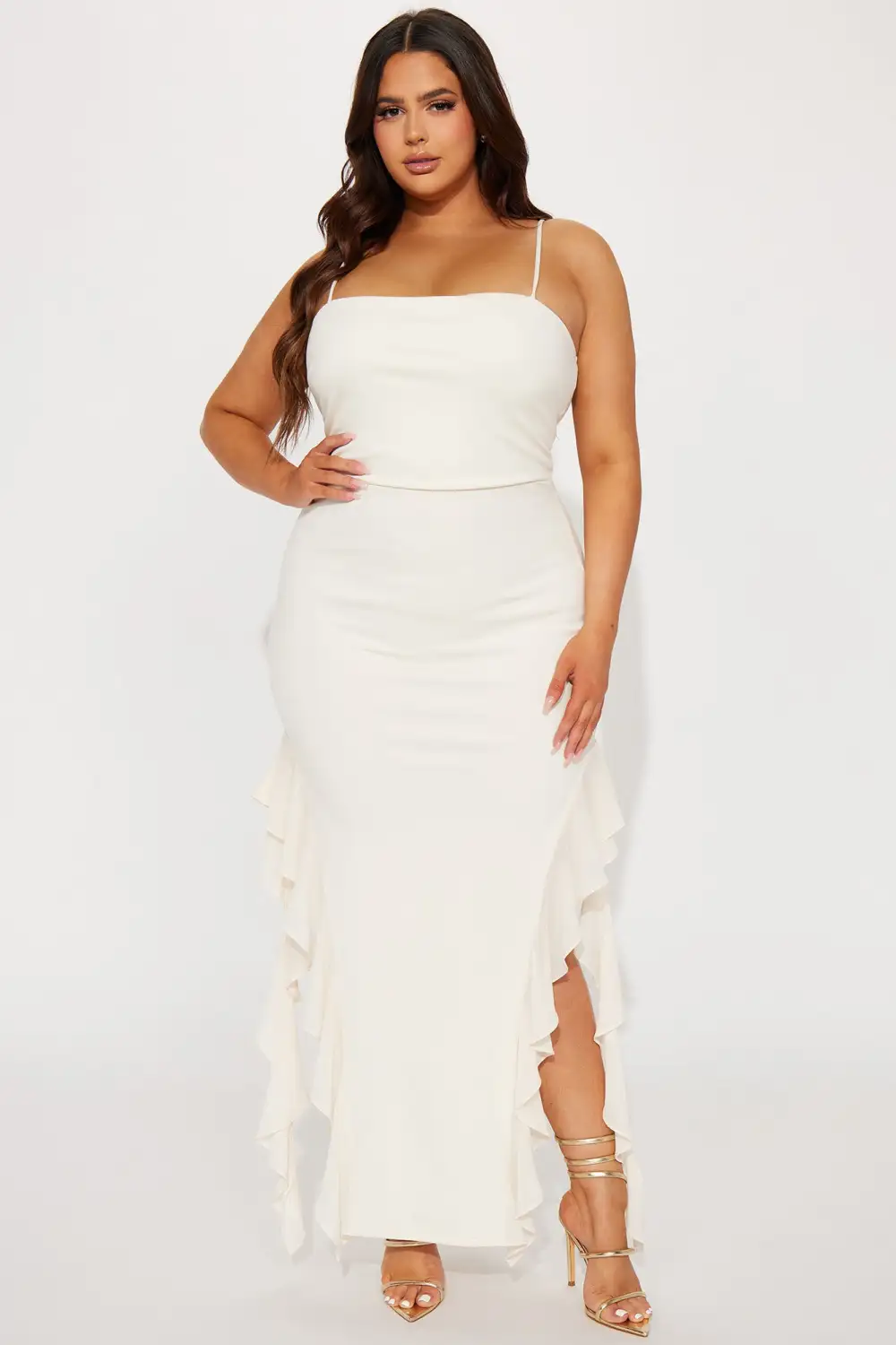 Bali Ruffle Maxi Dress - Cream