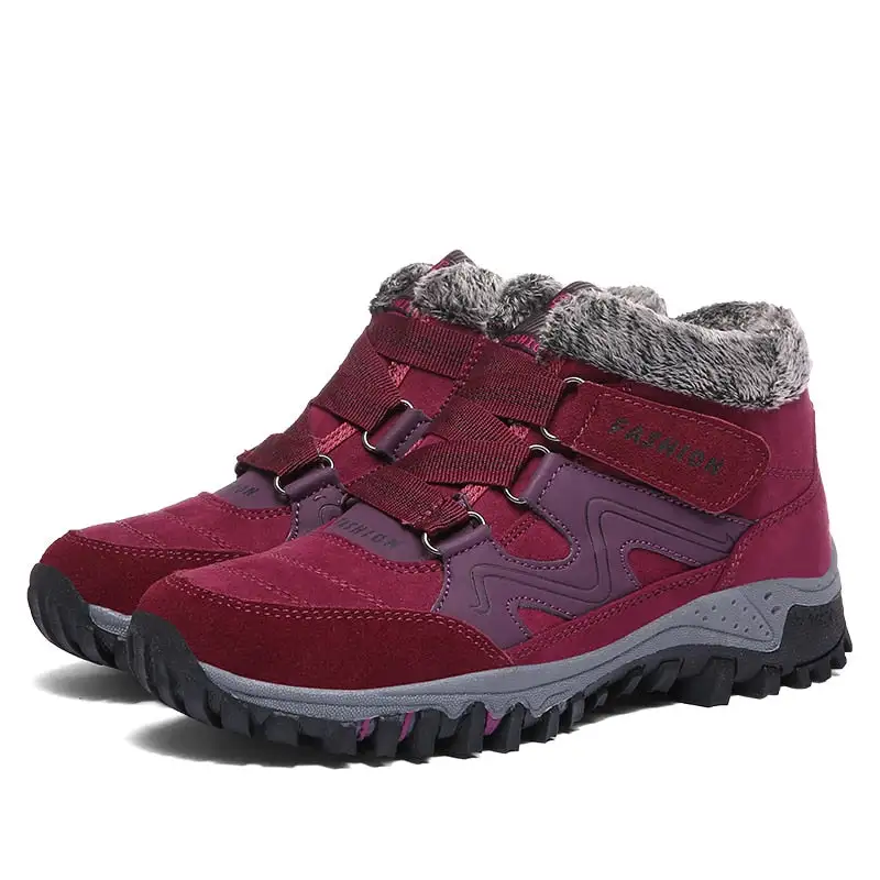 Cilool Plush Waterproof Women Snow Boots  Work Safety Rubber Shoes