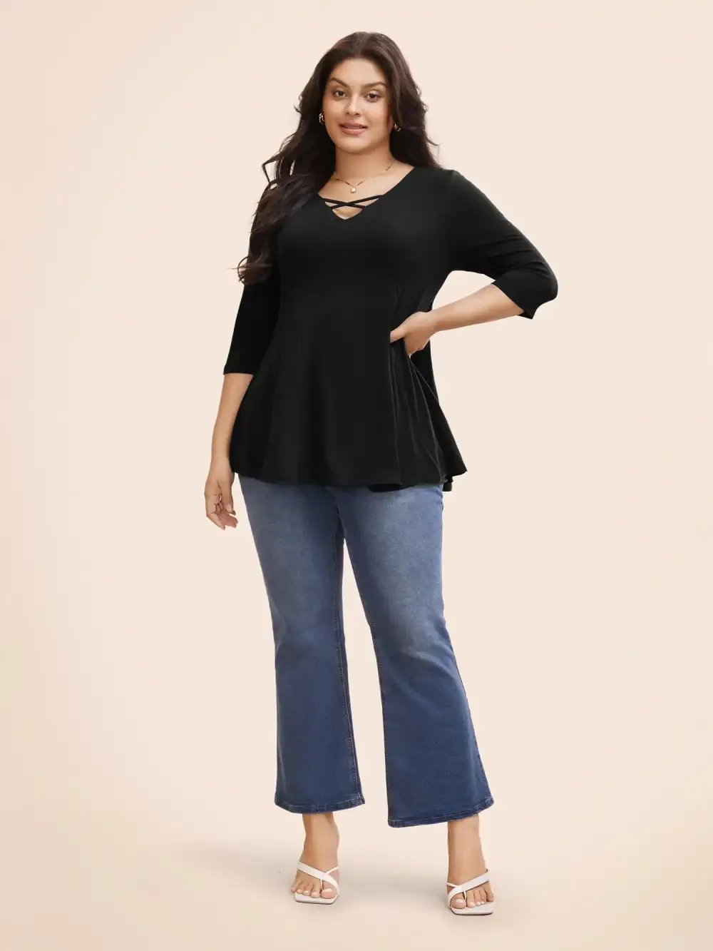 Supersoft Essentials Cross Straps Pleated T-Shirt