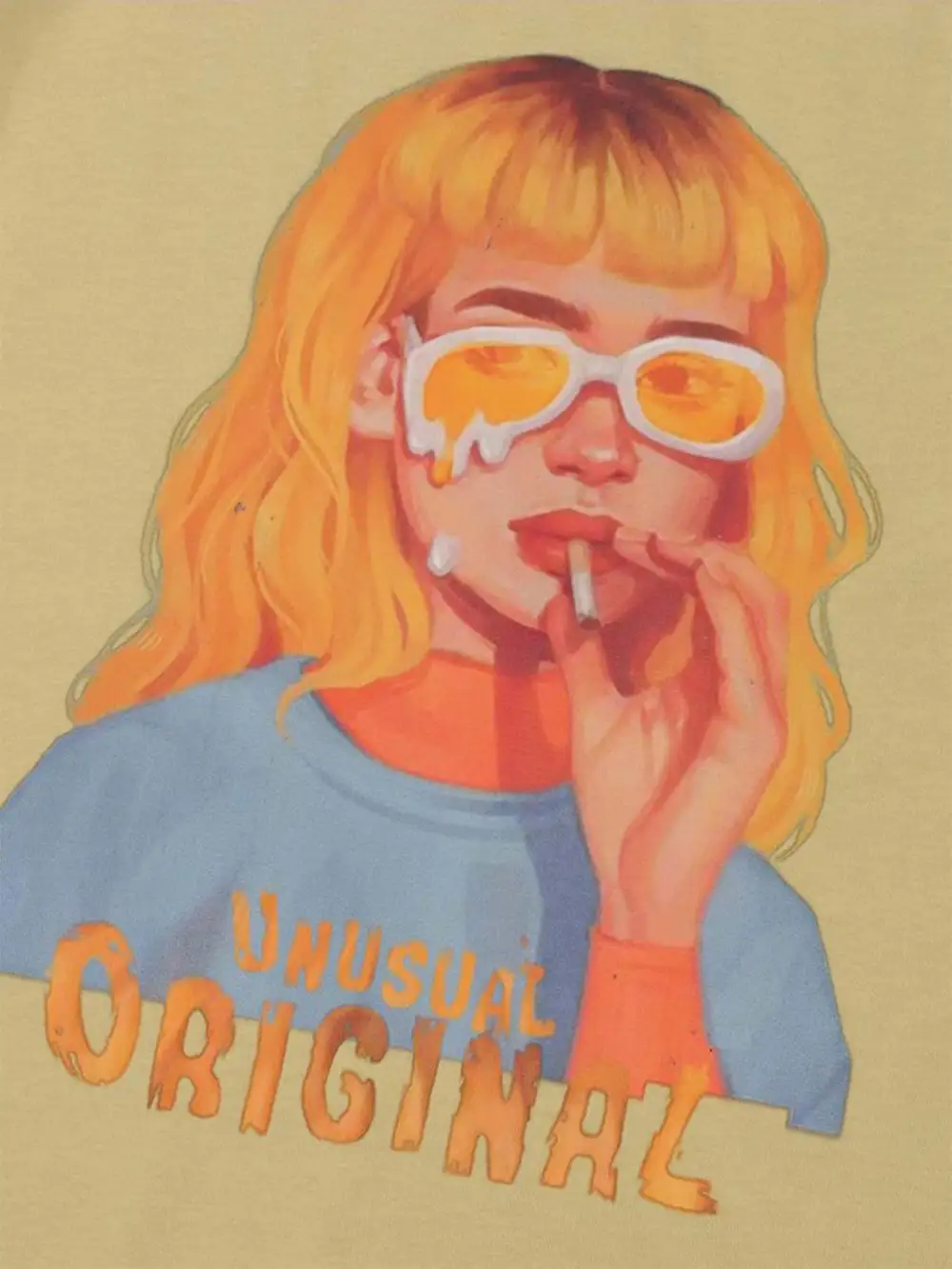 American Vintage Portrait Painting T-shirt - 2031