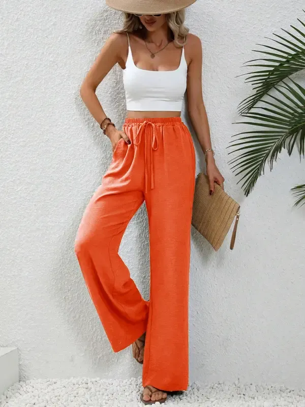 Women’s High Waist Wide Leg Pants with Pockets