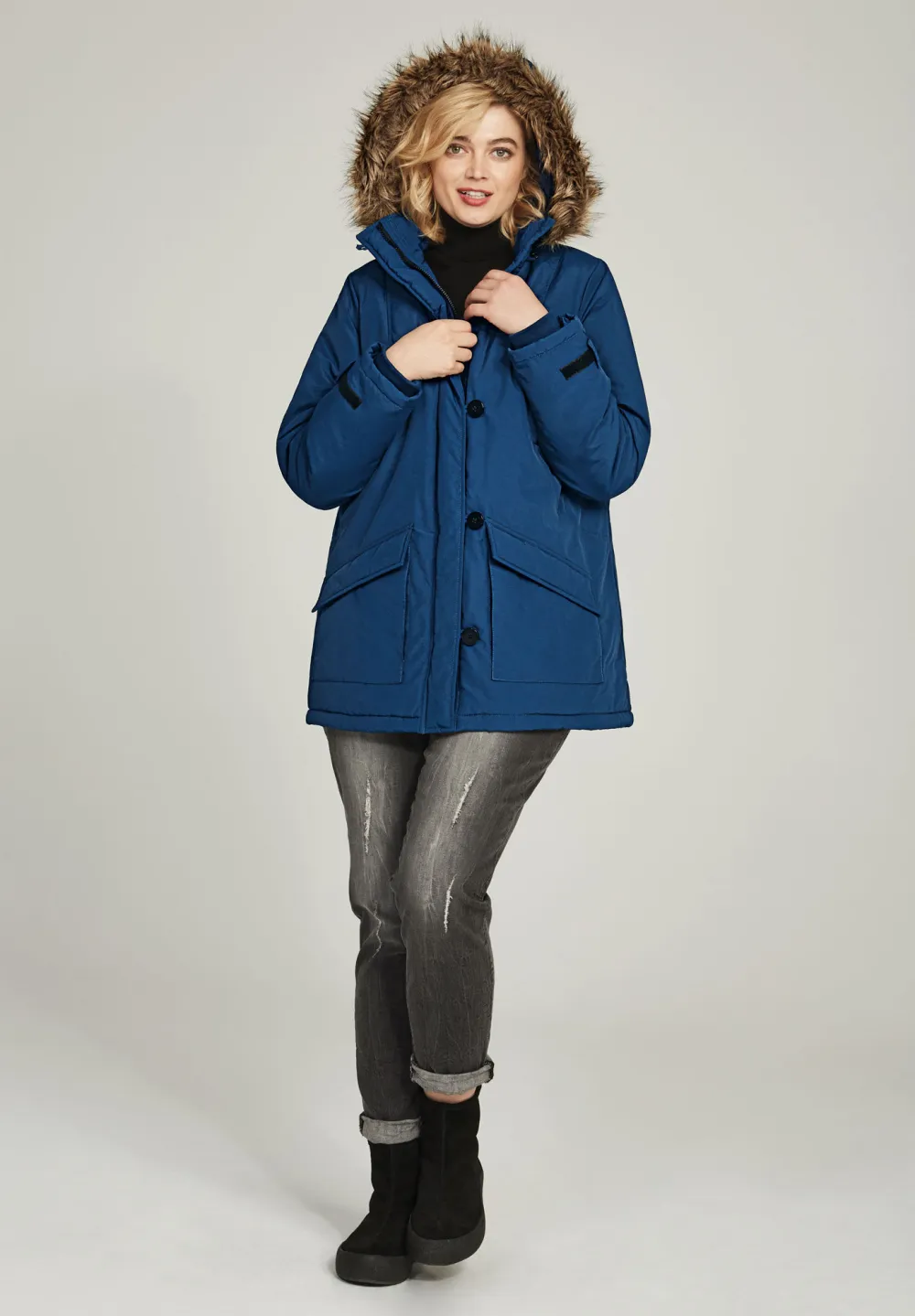 Faux Fur Trim Parka