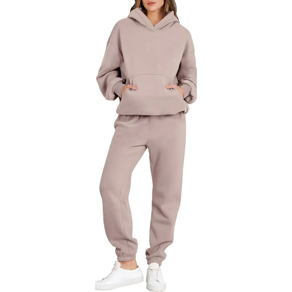 Womens 2 Piece Outfits Lounge Hoodie Oversized Sweatshirt Jogger Sweatpants