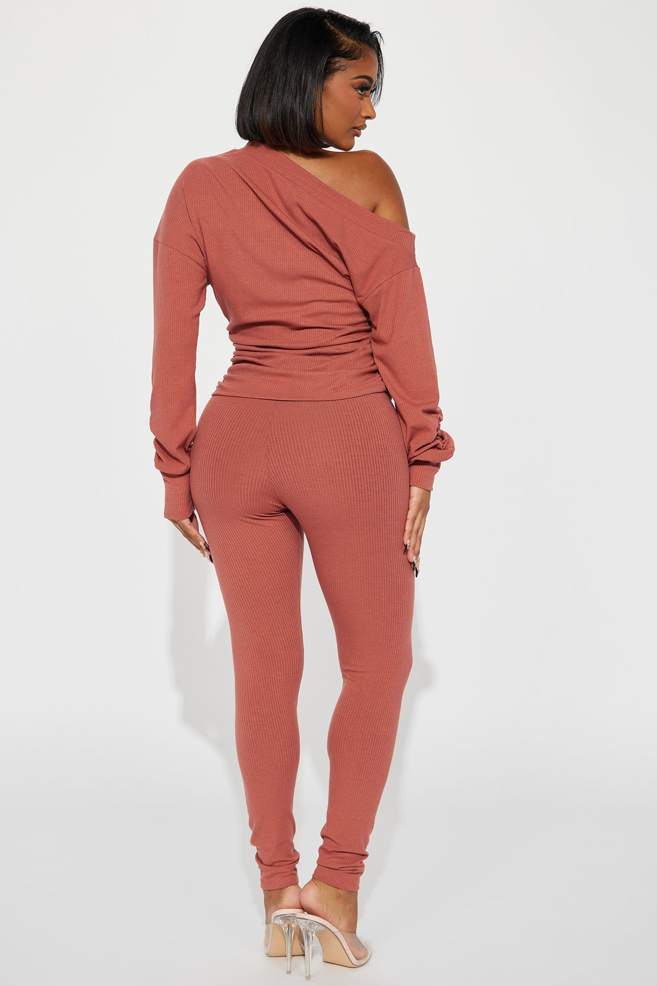 Taylor Off Shoulder Pant Set - Marsala