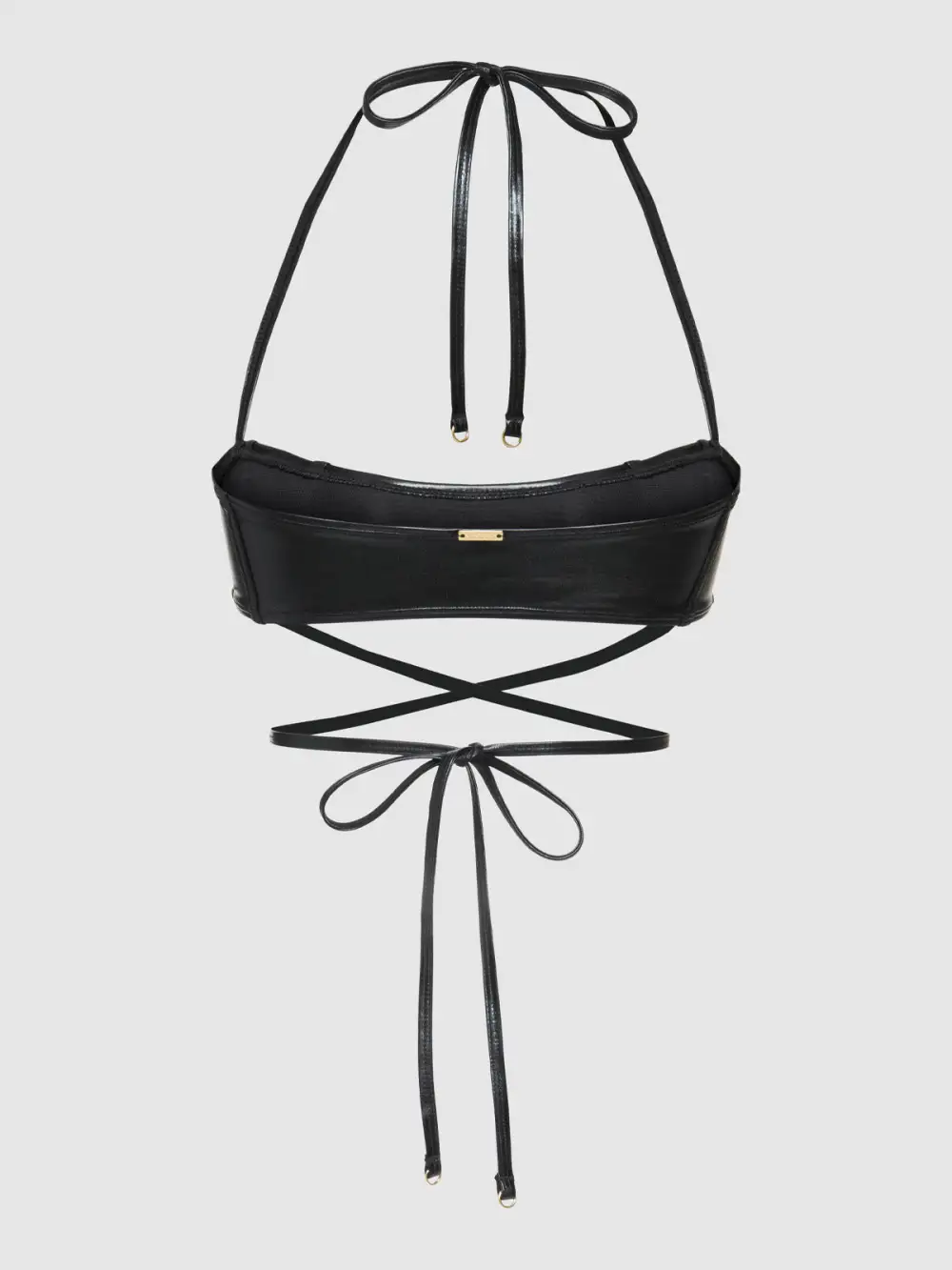 Frederick's Of Hollywood Onyx Corset Bandeau Swim Top