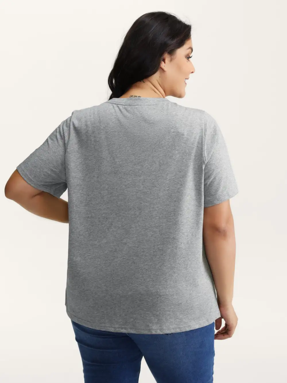 Stretchy Solid Crew Neck T-Shirt