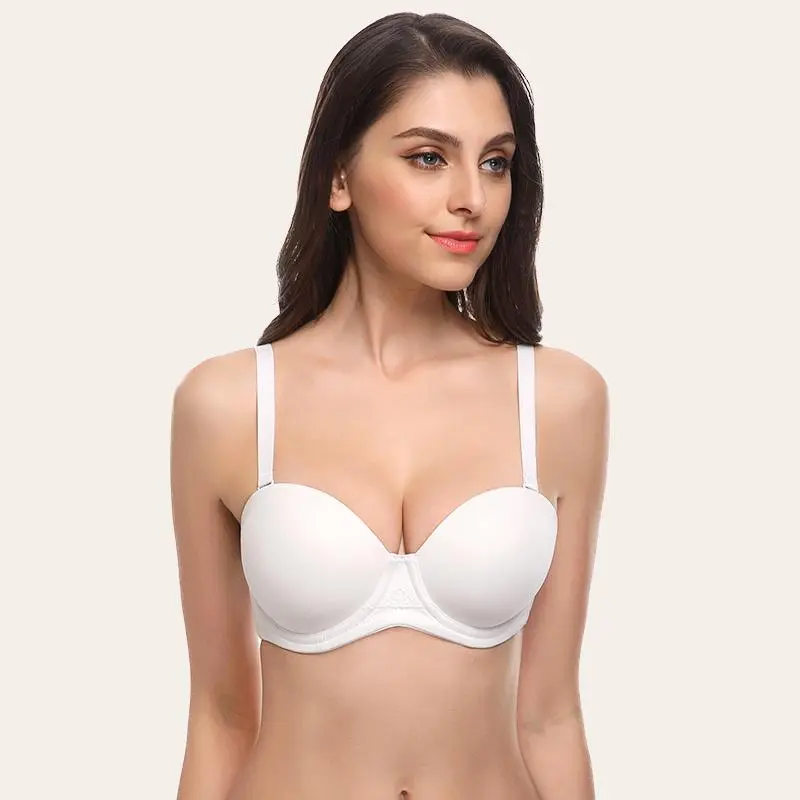 Full Figure Strapless Bra Multi-way Contour Bra T-Shirt Bra Molded Cup Plus Size