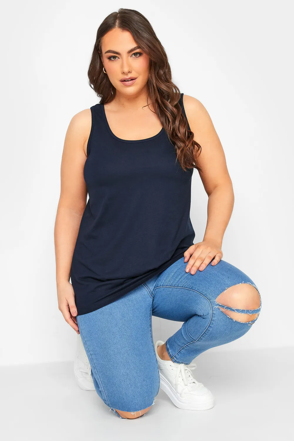 YOURS Curve White Vest Top