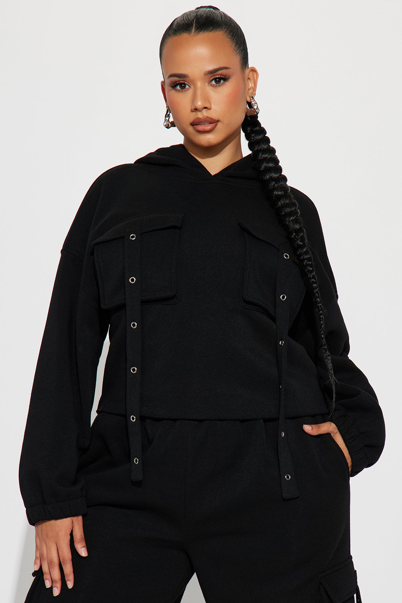 Lizzy Fleece Cargo Set - Black