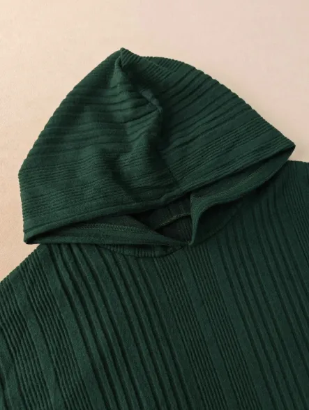 【Plus Size】 Plain Split Curved Hem Hoodie & Leggings Lounge Two-piece Set, Casual Fashion Cozy Breathable Two Piece Outfits for Daily Home Wear