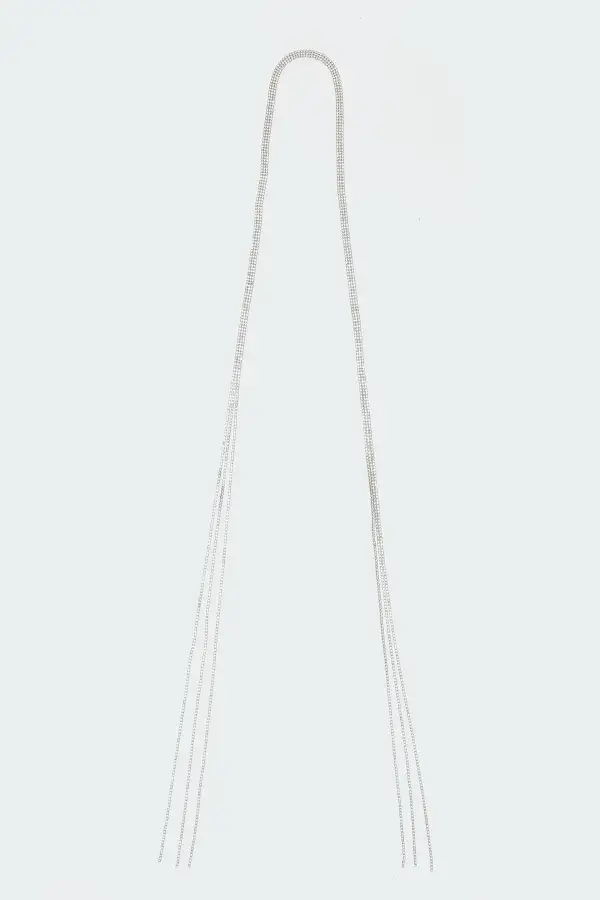 Glam Girl Rhinestone Scarf Necklace