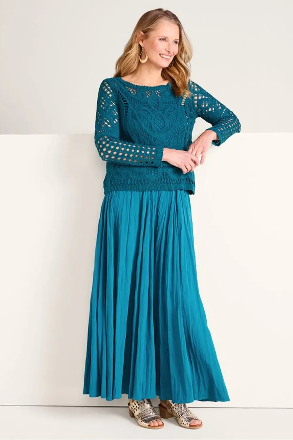 Liliana Cotton Lace Sweater