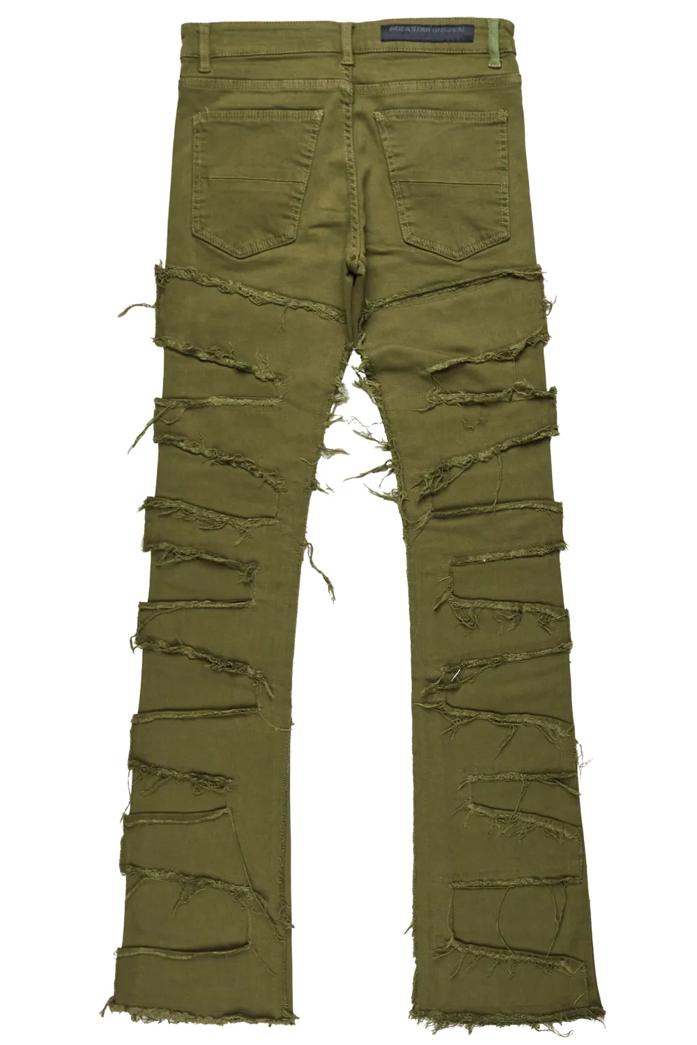 Shake Green Stacked Flare Jean