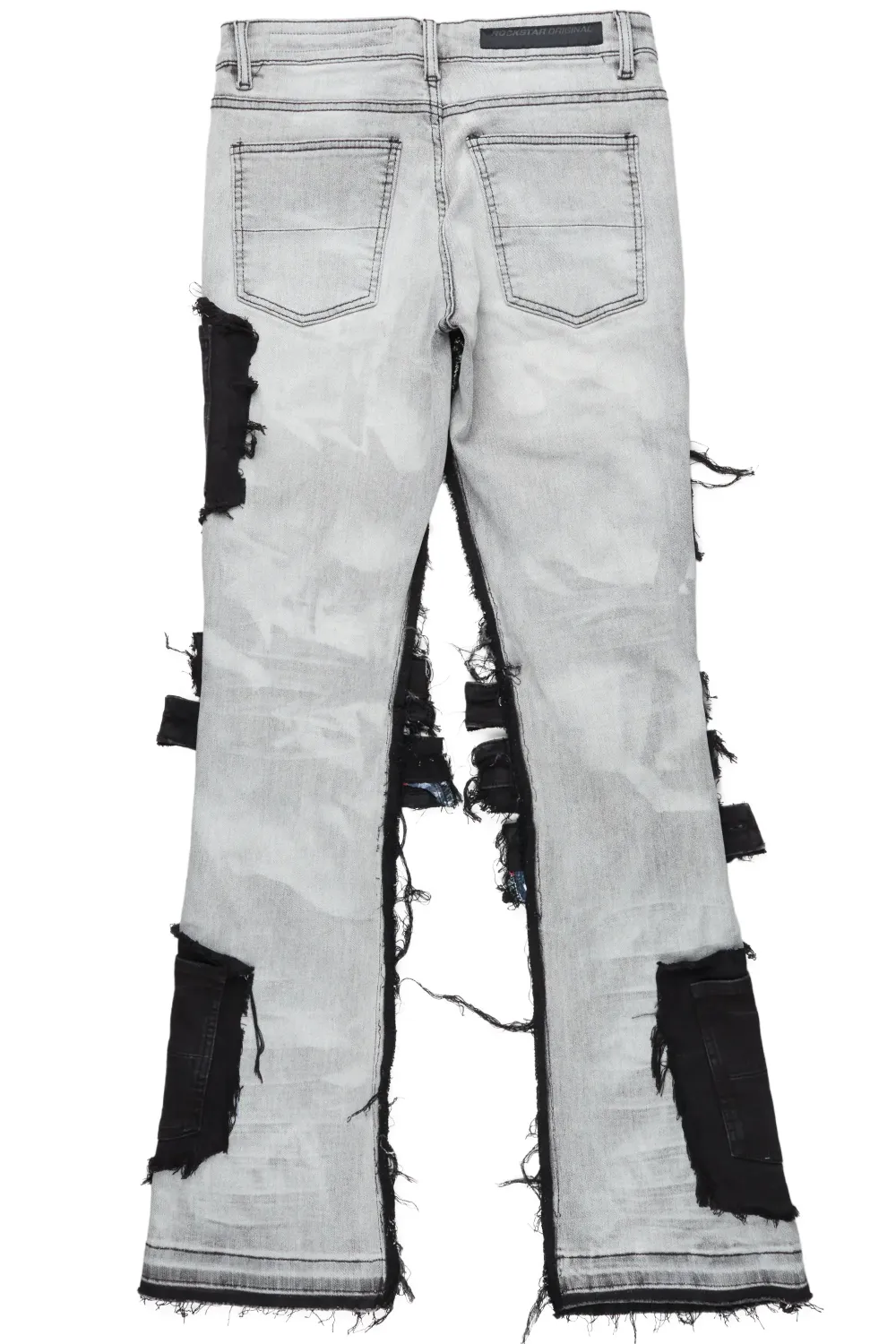 Kurt Grey/Black Patchwork Stacked Flare Jean
