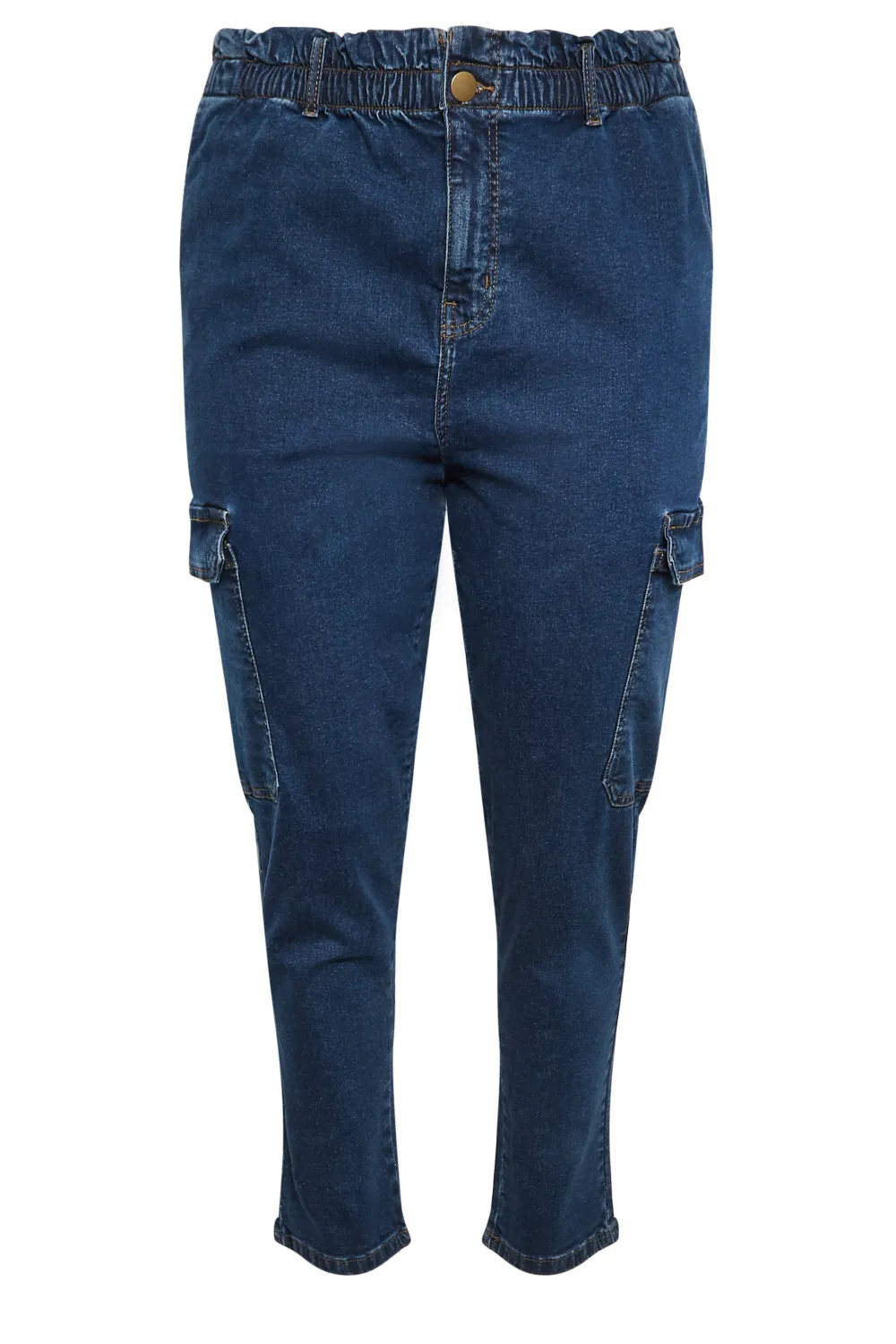 YOURS Curve Black Cargo Mom Jeans