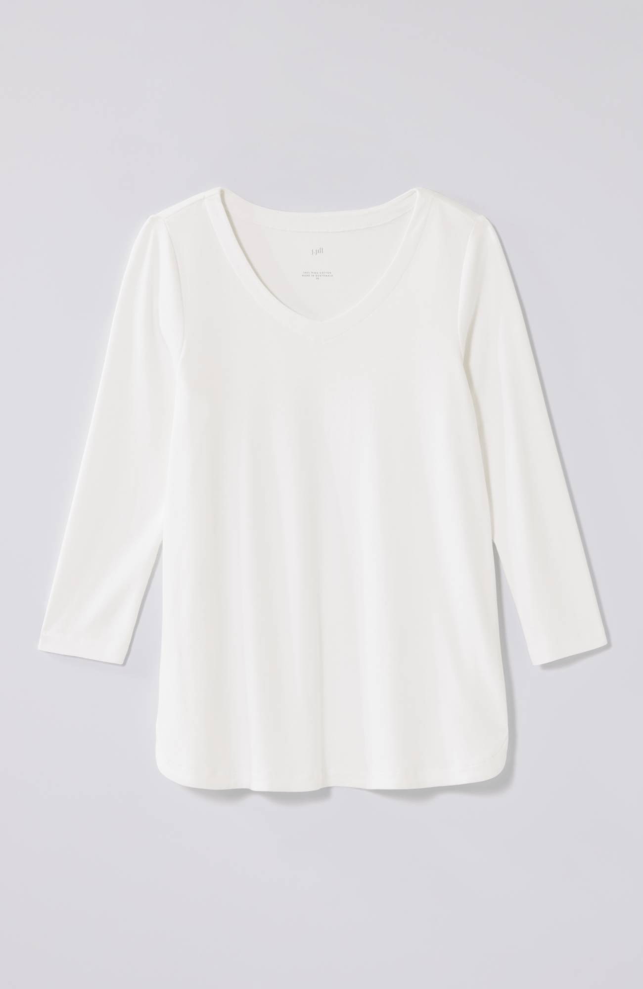 pima 3/4-sleeve v-neck tee
