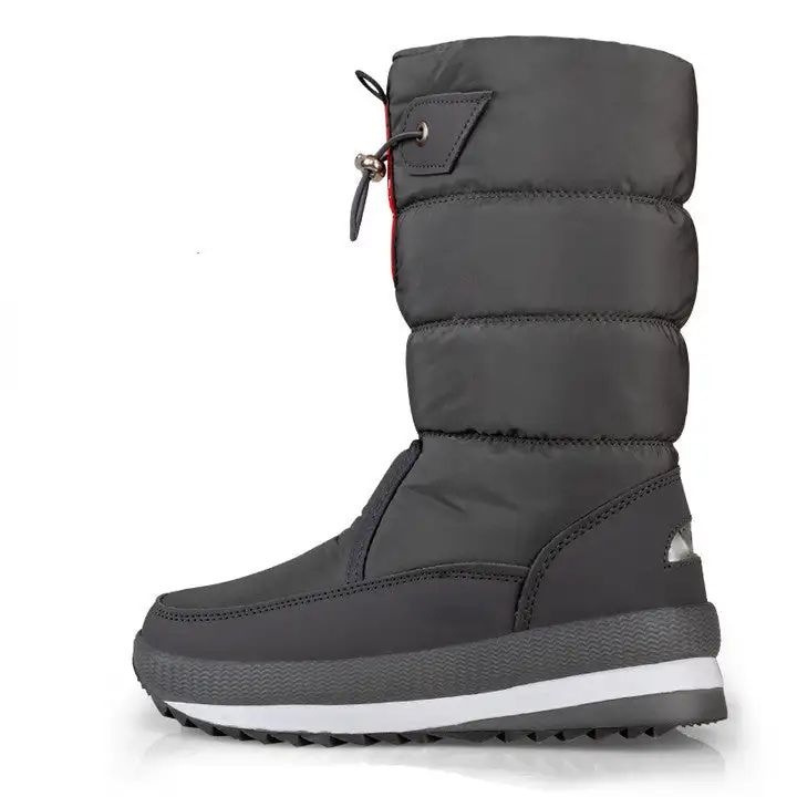 Winter fleece women's snow boots non-slip warm mid-barrel thickened casual cotton boots non-slip plus size women's cotton shoes