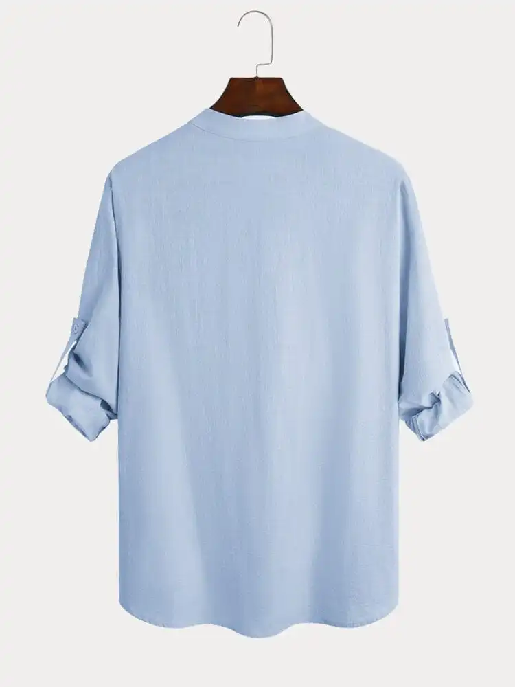 Cotton Linen Casual Long Sleeve Shirt