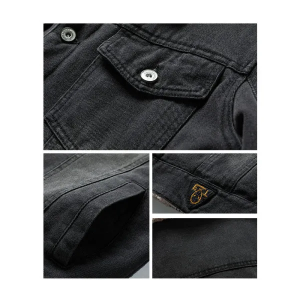 Men's Autumn Winter Plus Velvet Warm Casual Denim Jackets