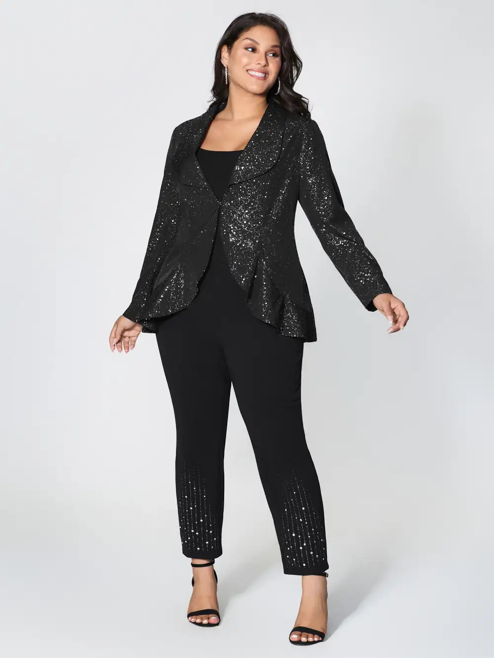 Gold Stamped Ruffled Edge Coat