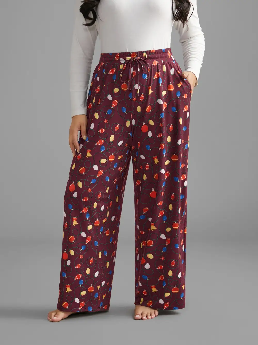 Bulb Print Drawstring Lounge Bottoms