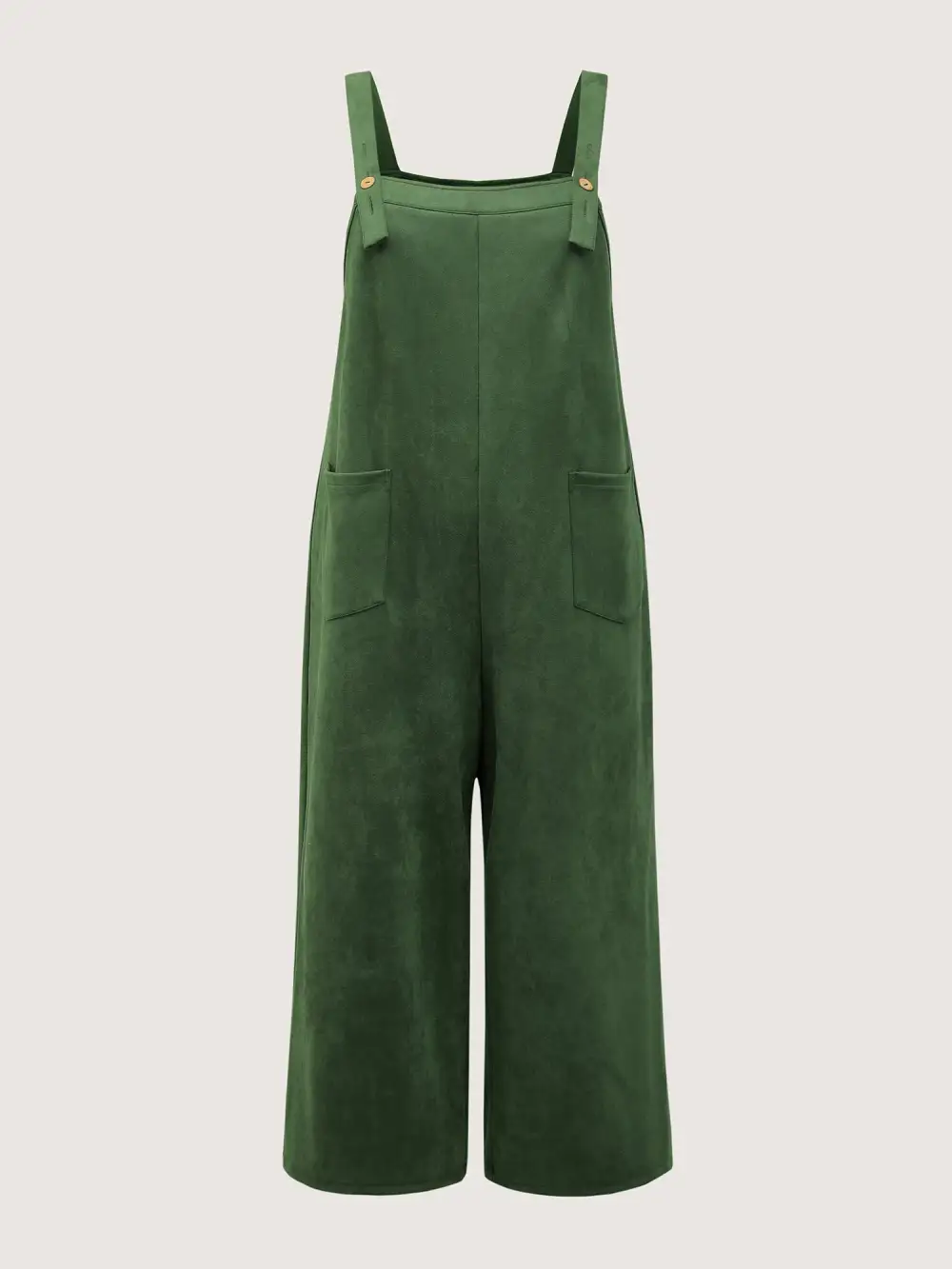 Suede Velvet Patch Pocket Stretchy Jumpsuit