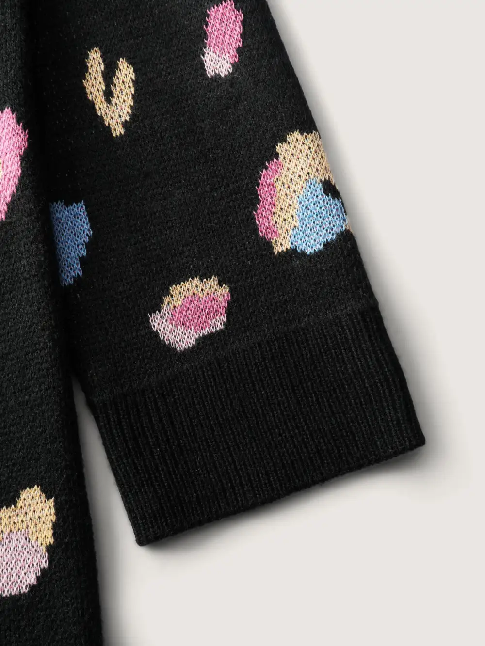 Colorful Leopard Print Pockets Knit Cardigan