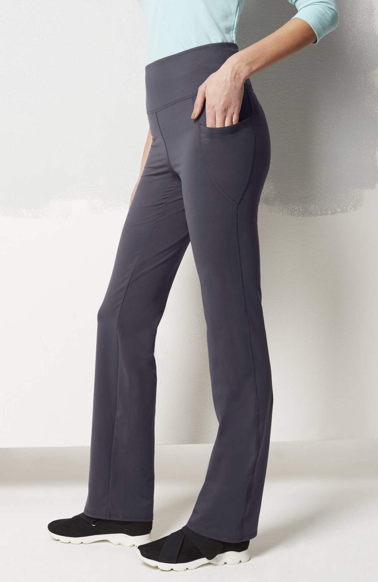 fit performance high-rise boot-cut pants