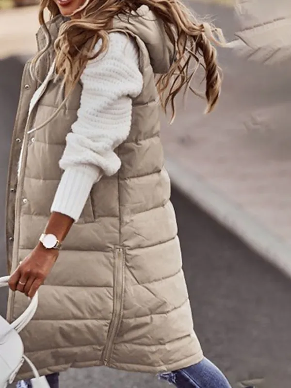 Women's Winter Jacket Vest Outdoor Street Daily Winter Fall Long Coat