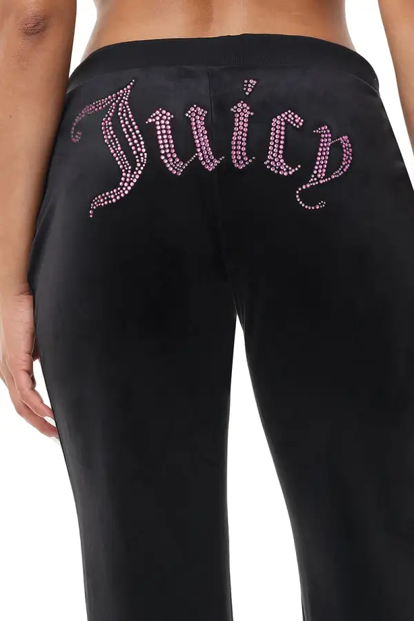 Technicolor Big Bling Velour Track Pants