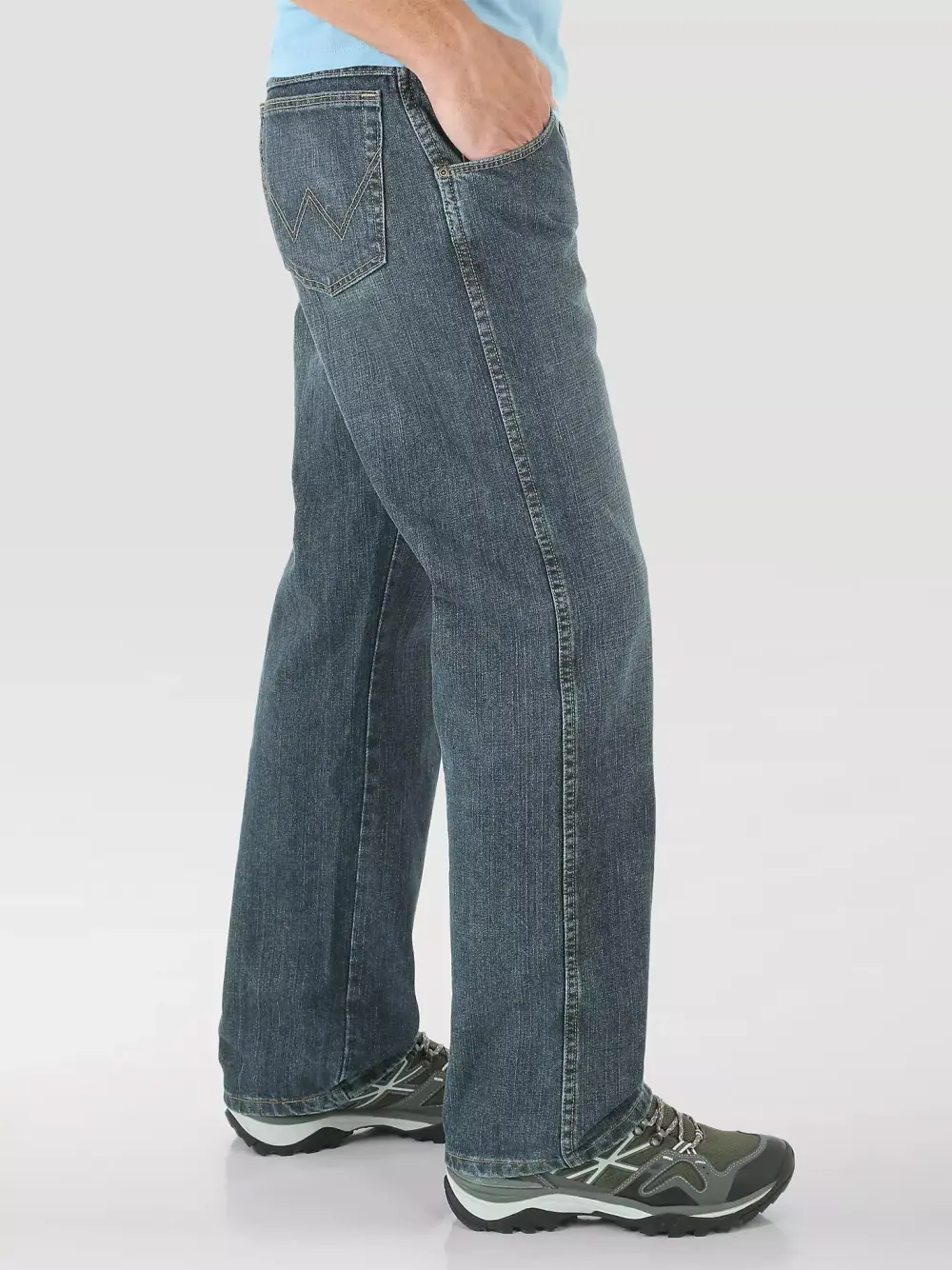 WRANGLER RUGGED WEAR RELAXED FIT MID RISE JEAN IN MEDITERRANEAN