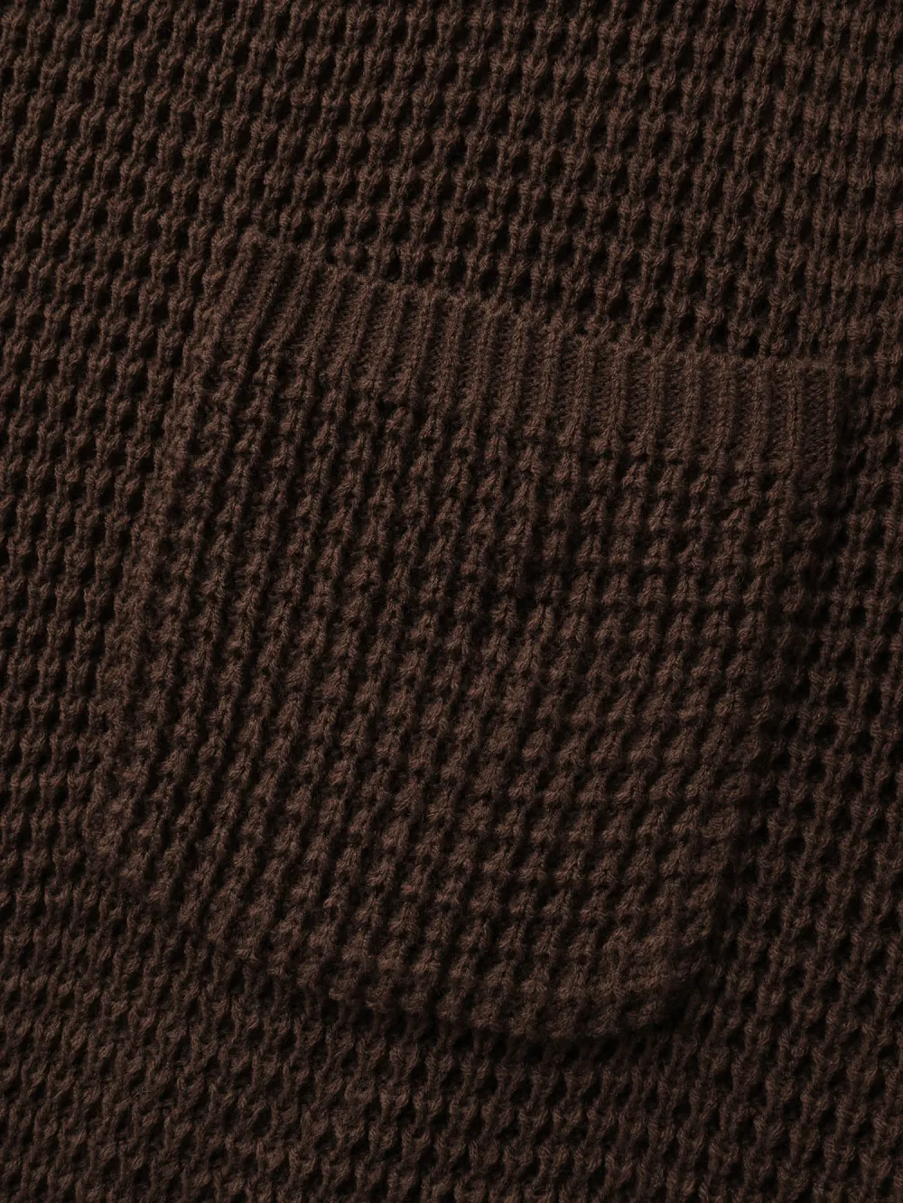 Folded Collar Pockets Slit Knit Cardigan