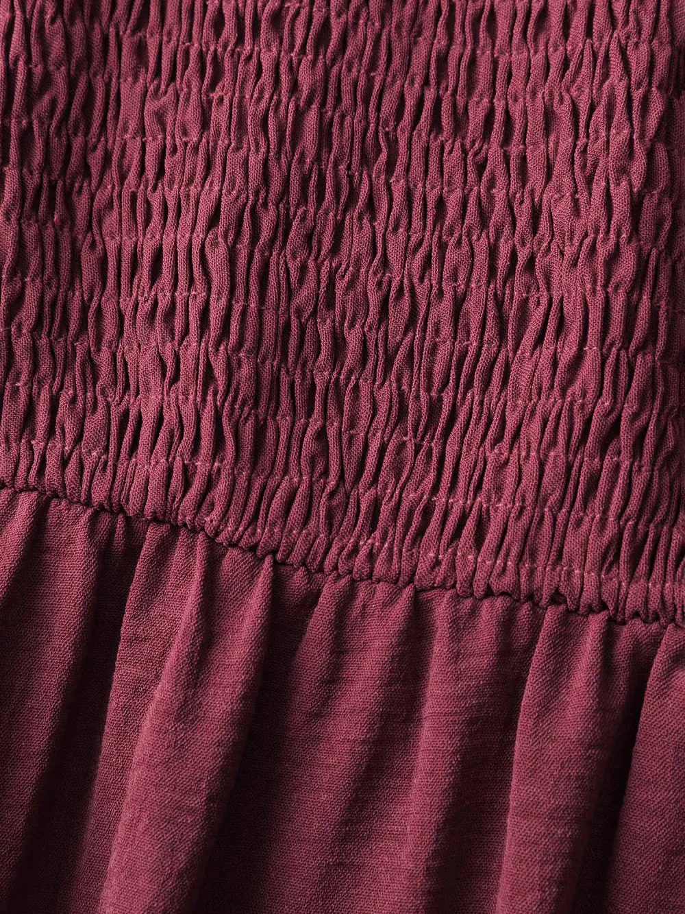 Shirred Bodice Ruffled Tiered Maxi Dress