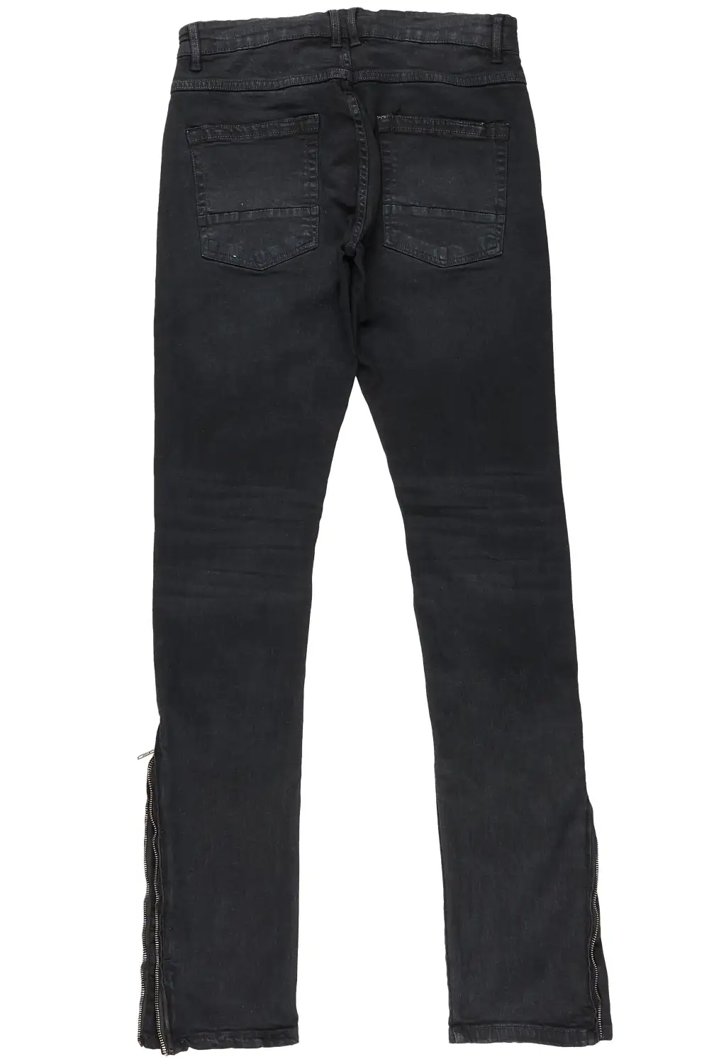 Ezio Black Stacked Flare Jean