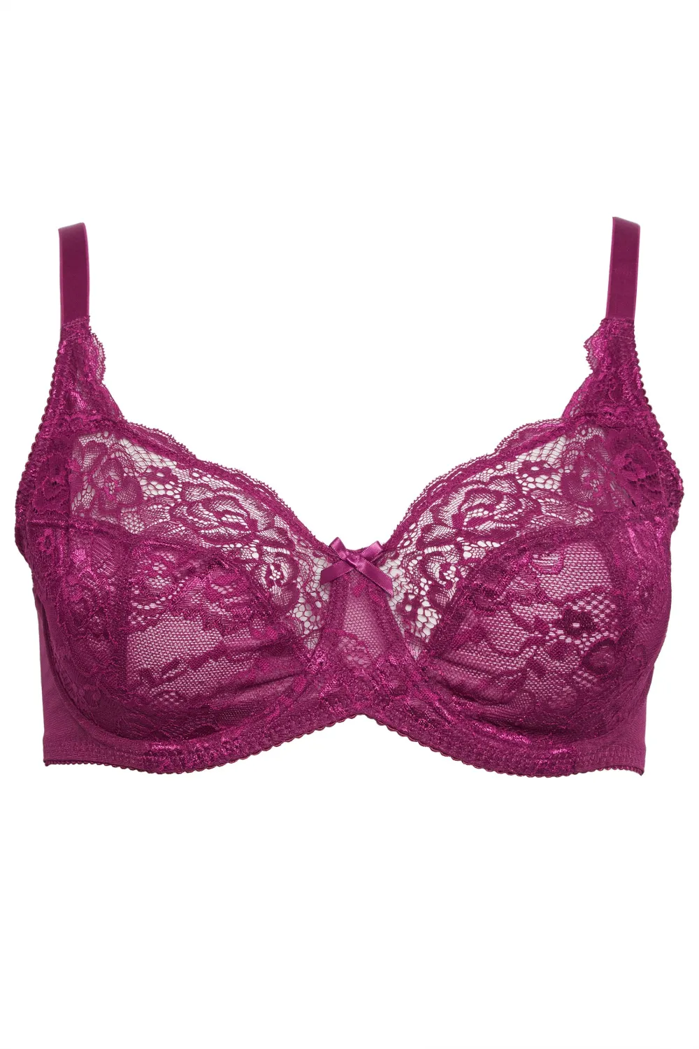 YOURS Black Stretch Lace Non-Padded Underwired Balcony Bra