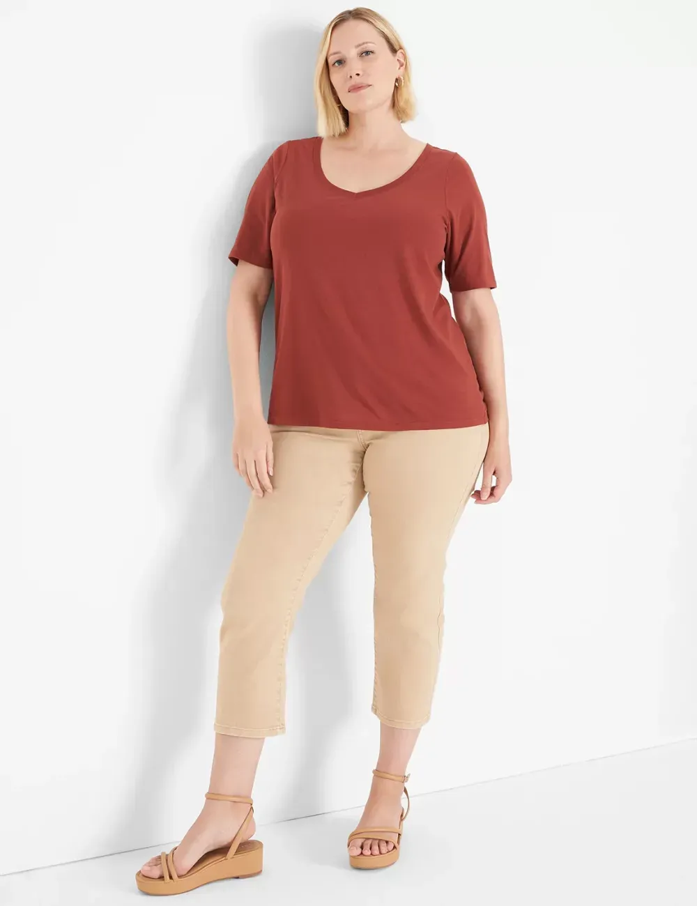 Modern Perfect Sleeve V-Neck Tee
